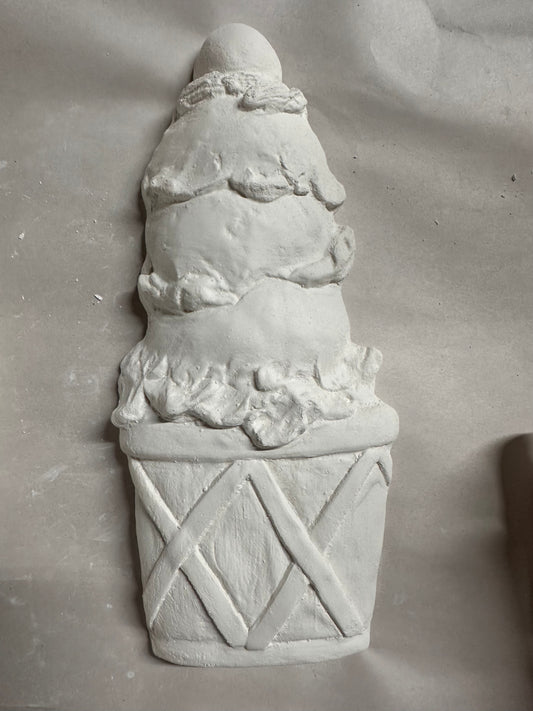 Ice cream cone three scoop